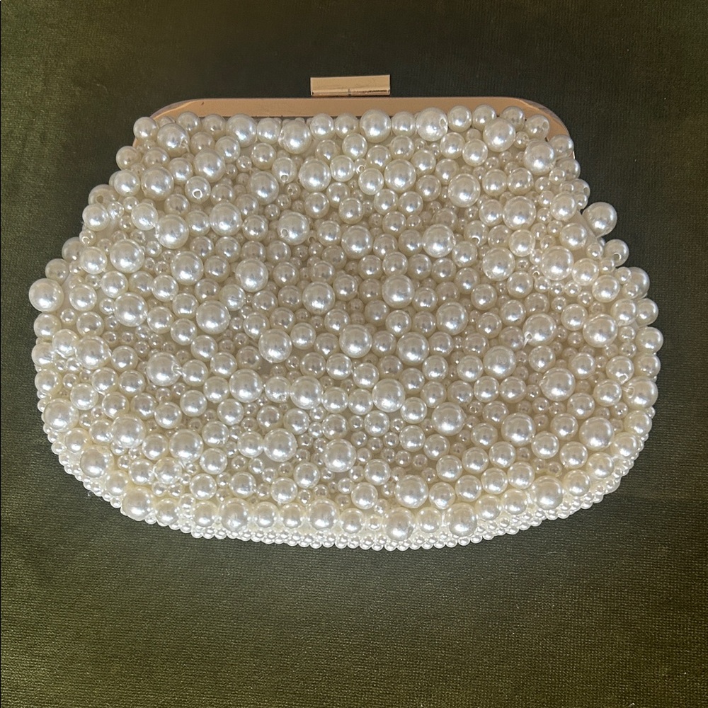 Elegant Pearl-Embellished Clutch